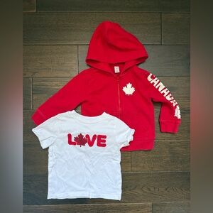 Joe Fresh Canada tee and hoodie 2T EUC